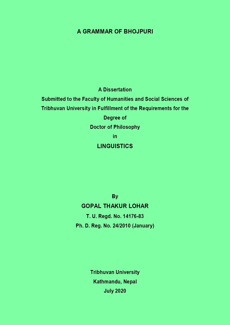  A GRAMMAR OF BHOJPURI_PhD Dissertation 2020 TU 